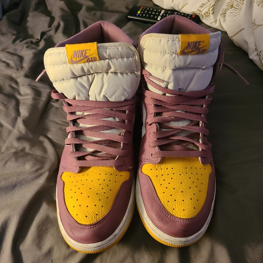 Nike Air men's size 15 Shoes burgundy  and yellow